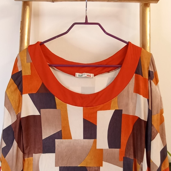 🍁🍁🍁 Geometric 70s Design Italian Top - Picture 15 of 17